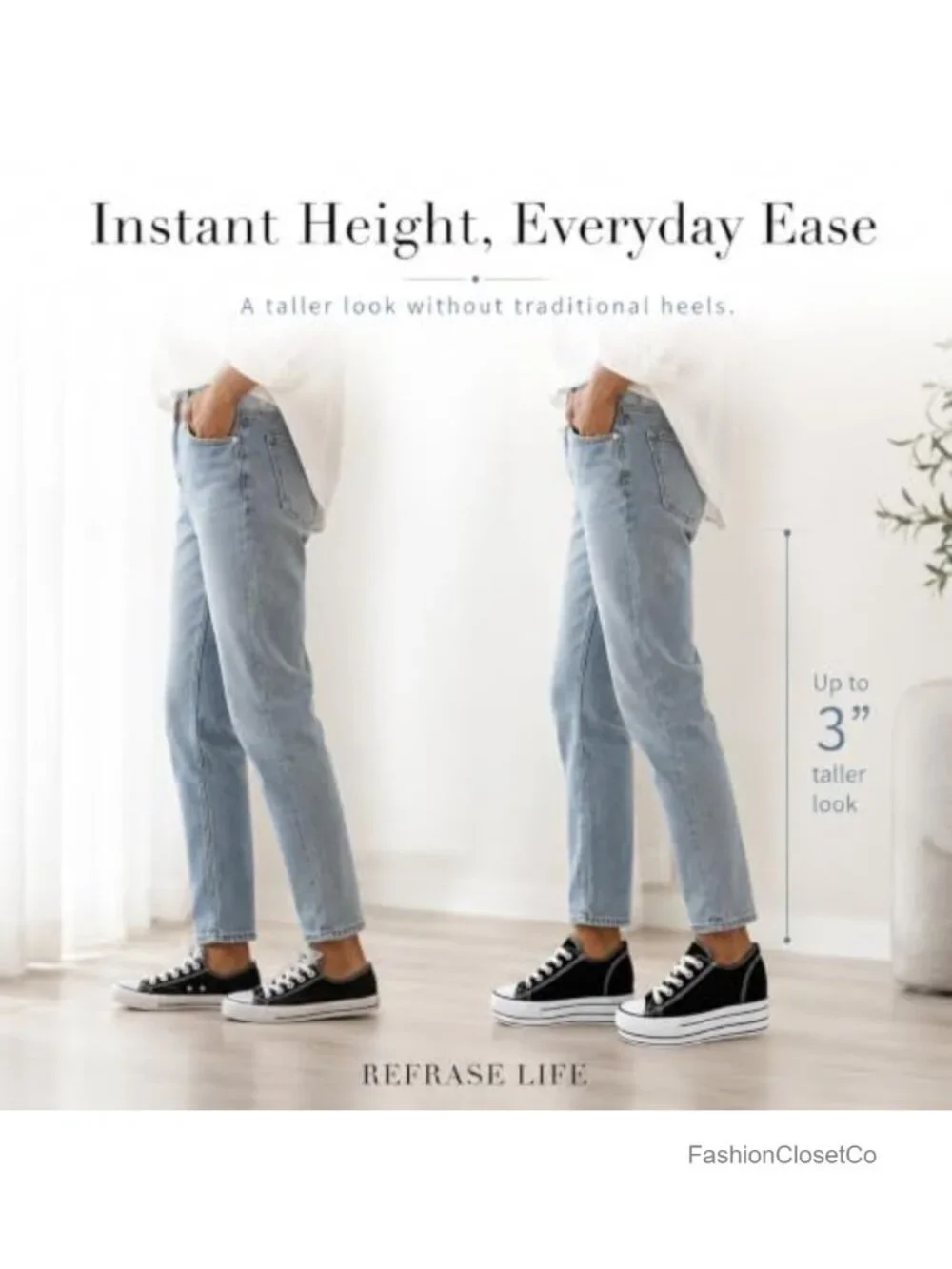 Women's Wedge Platform Sneakers 3 Inch Hidden Heel Height Boost Lace-Up Casual